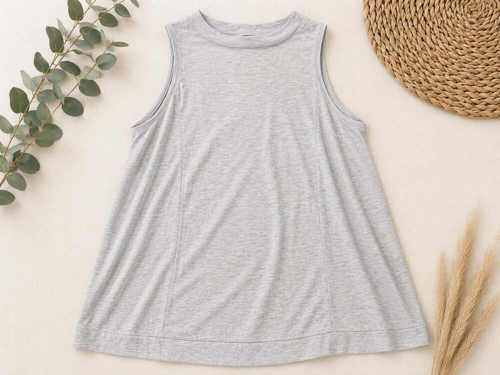 loveriche Heather Gray High Neck Twist Back Sleeveless Tank Top Size L (e)